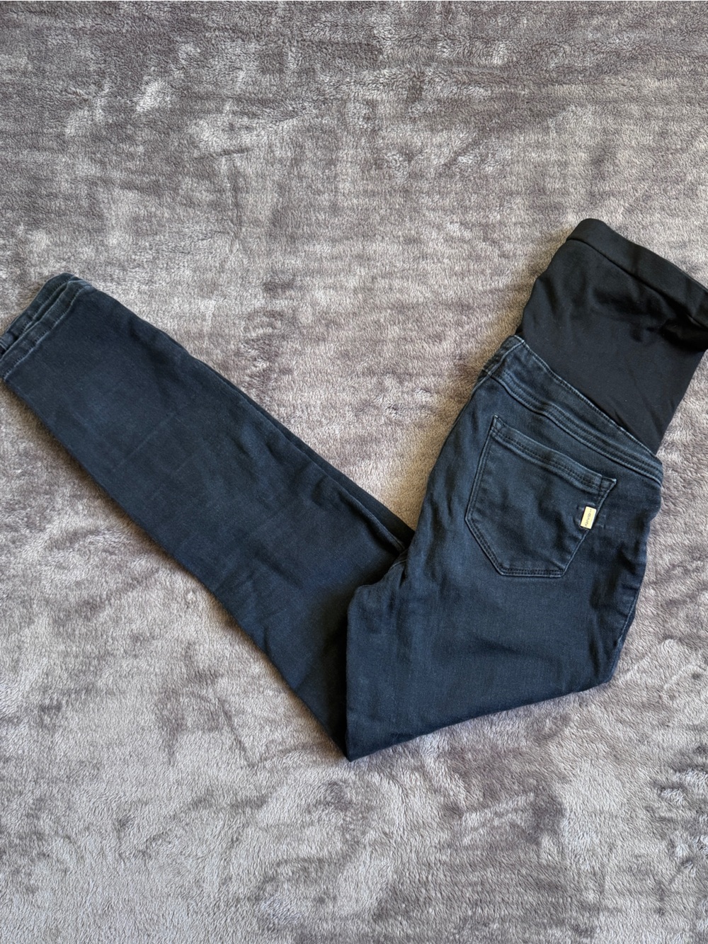 Denim Black Maternity Jeggings with Stretch Waist